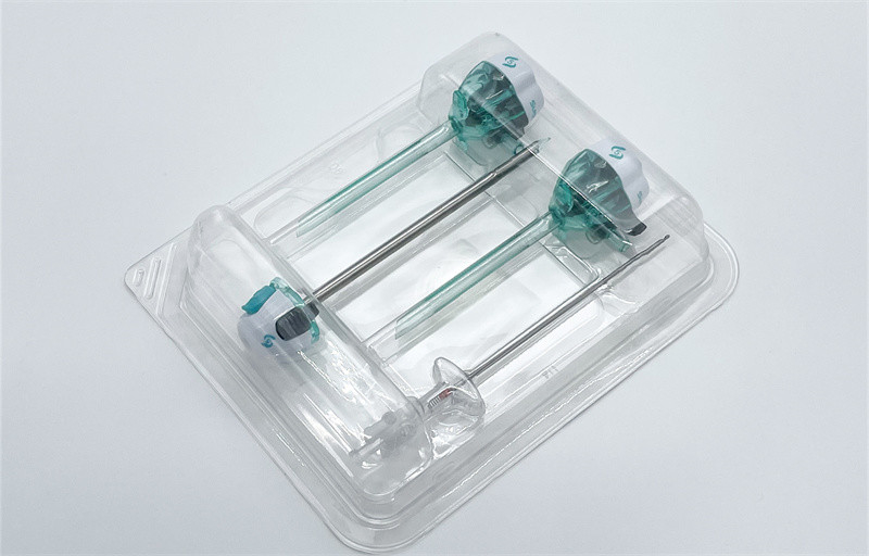 Kit de tróquer de plástico laparoscópico blanco y azul Servicio OEM