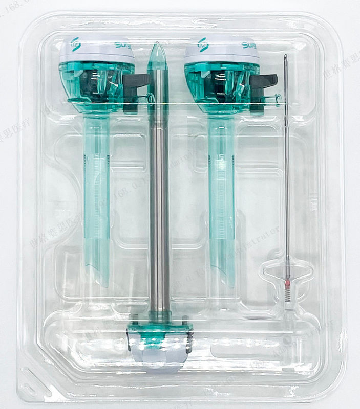 Surgsci Trocar Kit 12mm Cirugía abdominal Instrumentos estériles Kit visibles Trocar conjunto óptico Trocar